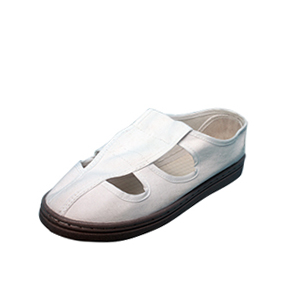 White canvas shoes with four-hole